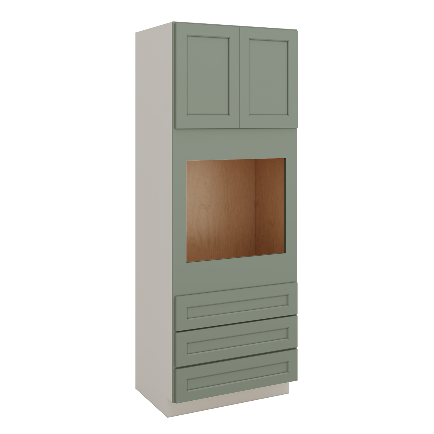 Wall Oven Green Shaker 1-1/4" Overlay Cabinet 33" Wide