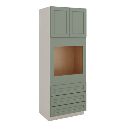 Wall Oven Green Shaker 1-1/4" Overlay Cabinet 33" Wide