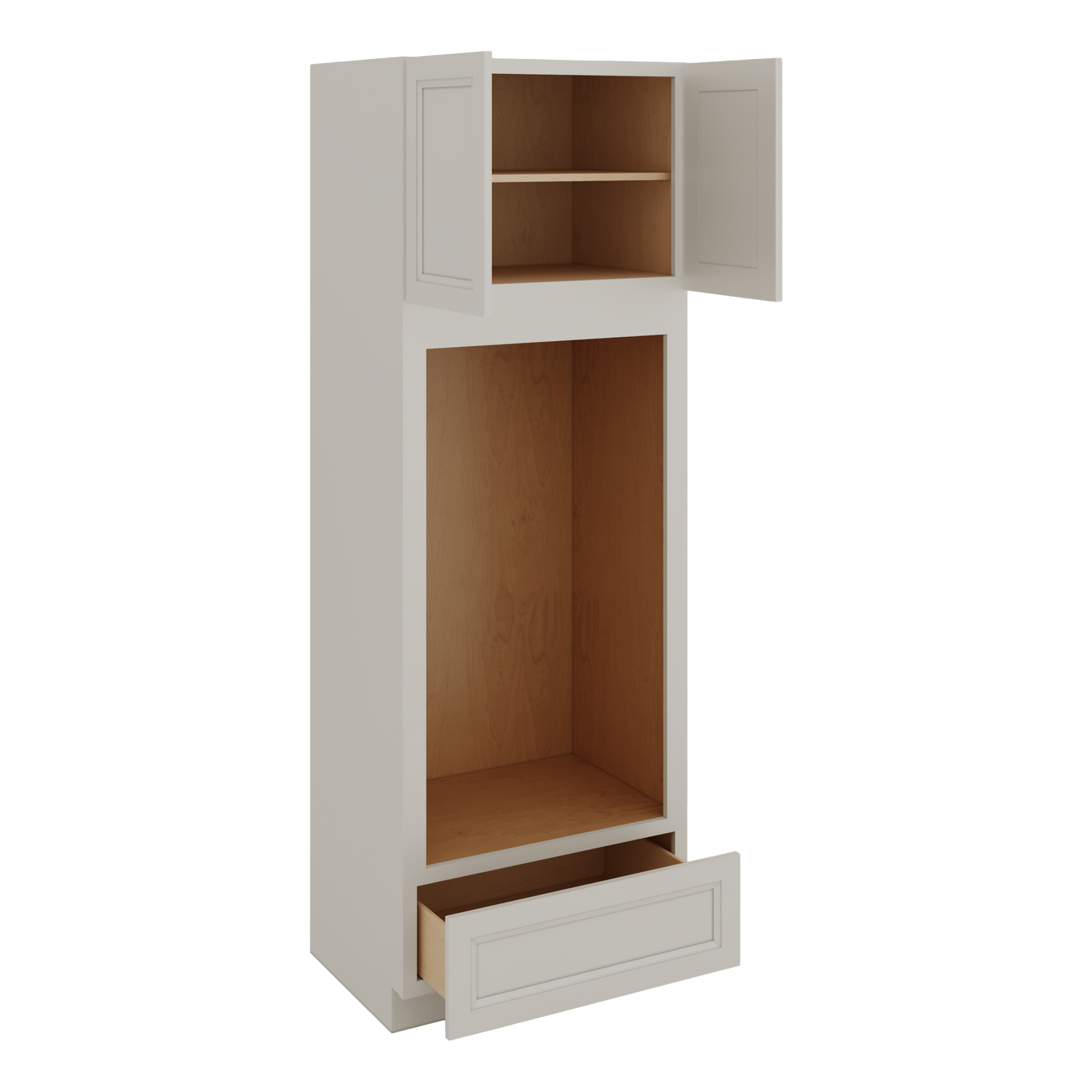 Wall Oven White Double Shaker 1-1/4" Overlay Cabinet 30" & 33" Wide