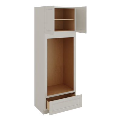 Wall Oven White Shaker 1-1/4" Overlay Cabinet 33" Wide