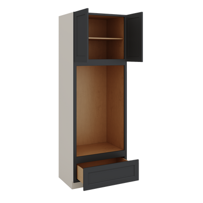 Wall Oven 15HNS Hermosa Noir Black Shaker 1-1/4" Overlay Cabinet 33" Wide