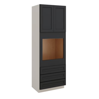 Wall Oven 15HNS Hermosa Noir Black Shaker 1-1/4" Overlay Cabinet 33" Wide