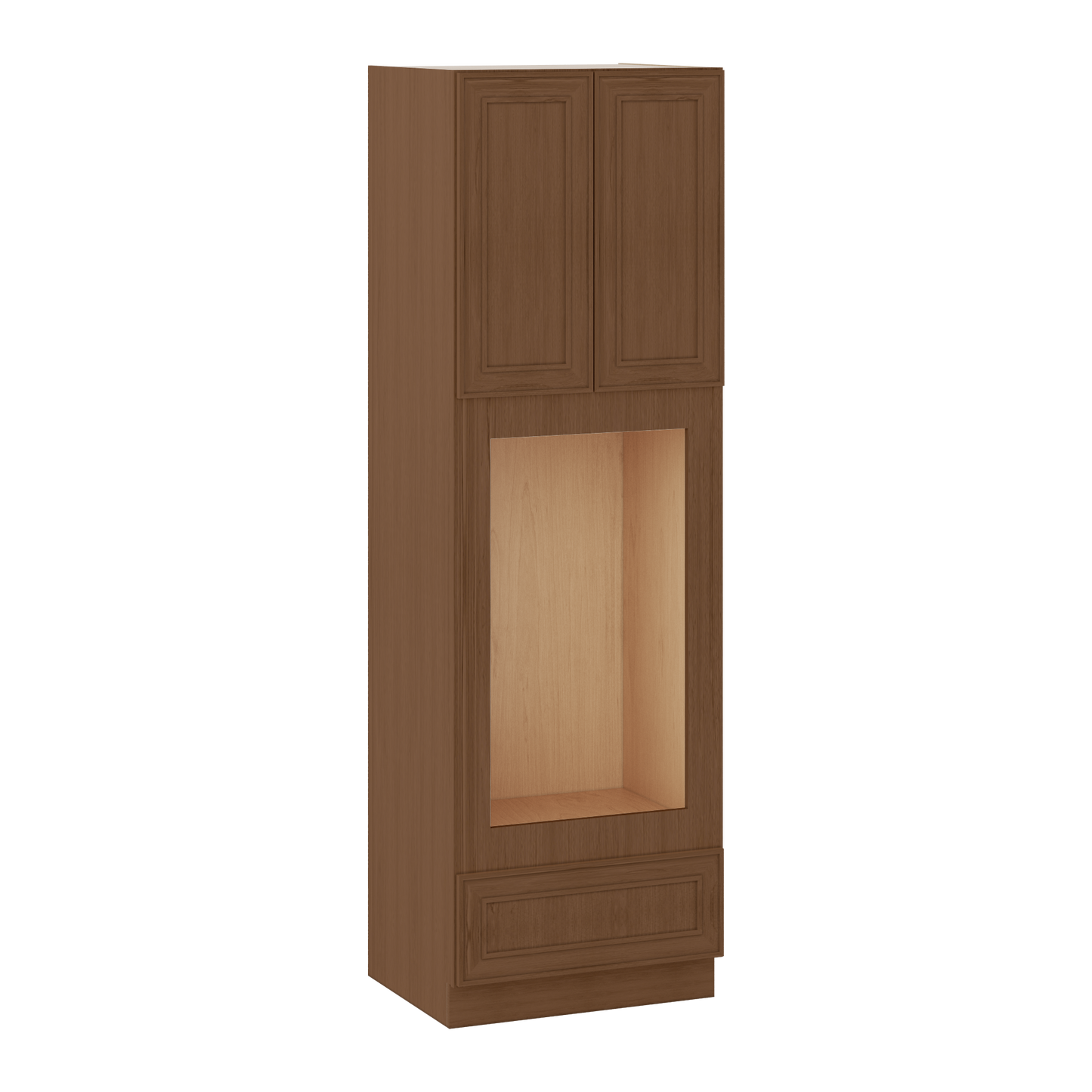 84" Tall Pantry 18", 24", 30" & 36" Wide Elegant Craftsman Mocha Shaker 1-1/4" Overlay Cabinet