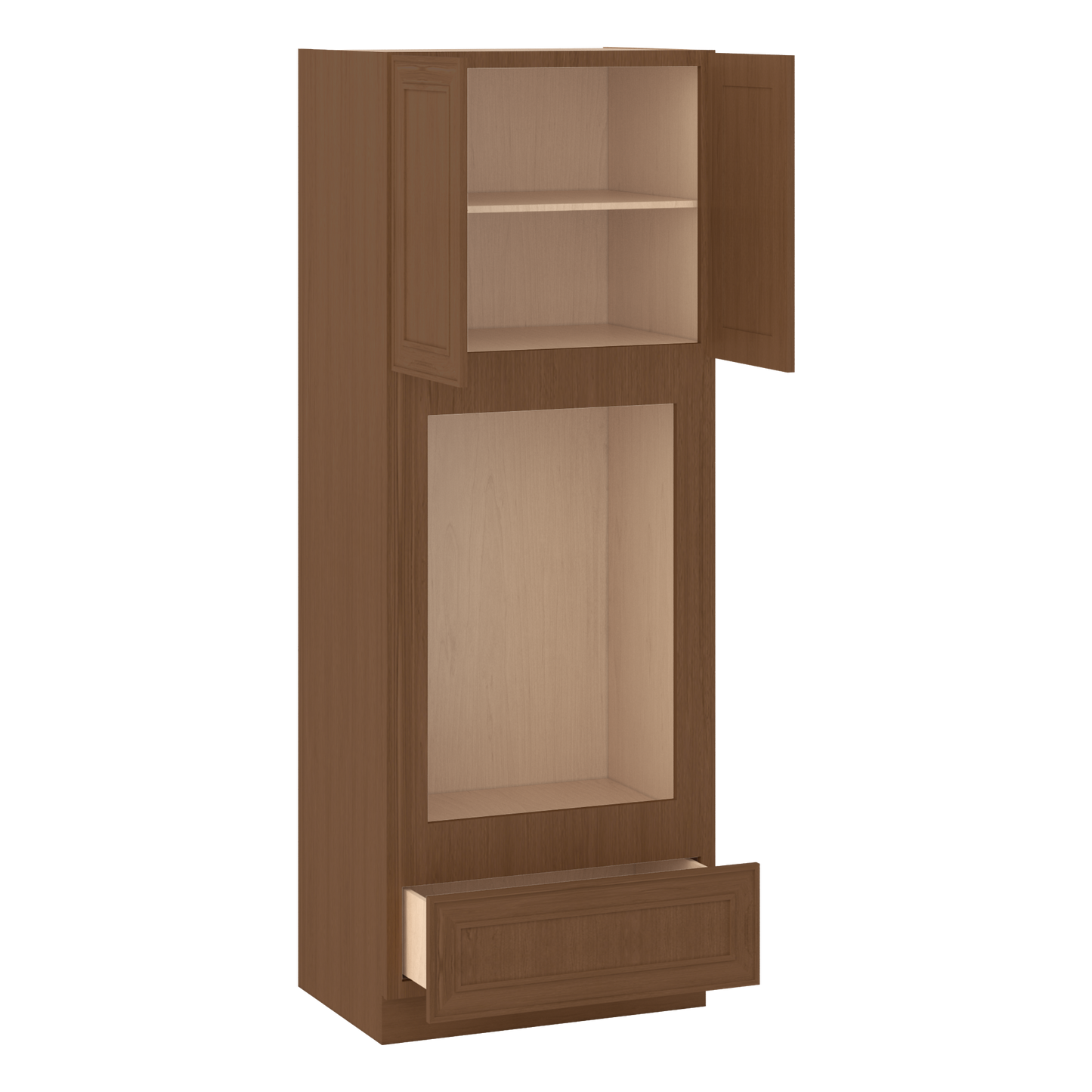 90" Tall Pantry 18", 24", 30" & 36" Wide Elegant Craftsman Mocha Shaker 1-1/4" Overlay Cabinet