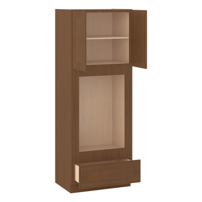 90" Tall Pantry 18", 24", 30" & 36" Wide Elegant Craftsman Mocha Shaker 1-1/4" Overlay Cabinet