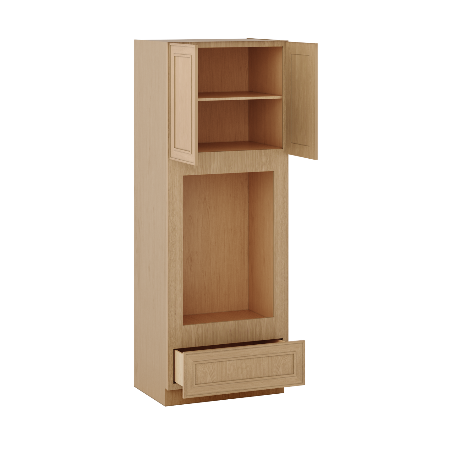 Wall Oven 30" & 33" Wide Elegant Oak Shaker 1-1/4" Overlay Cabinet