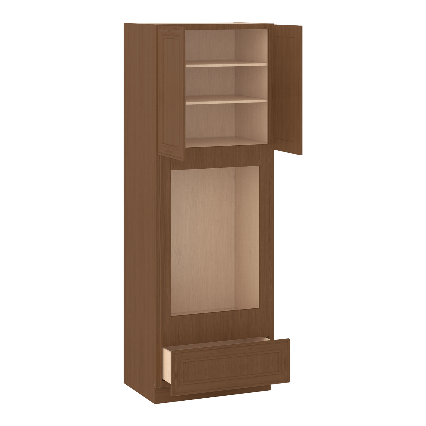 Wall Oven 30" & 33" Wide Elegant Craftsman Mocha Shaker 1-1/4" Overlay Cabinet
