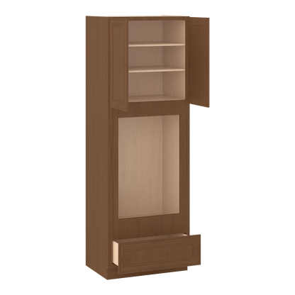Wall Oven 30" & 33" Wide Elegant Craftsman Mocha Shaker 1-1/4" Overlay Cabinet