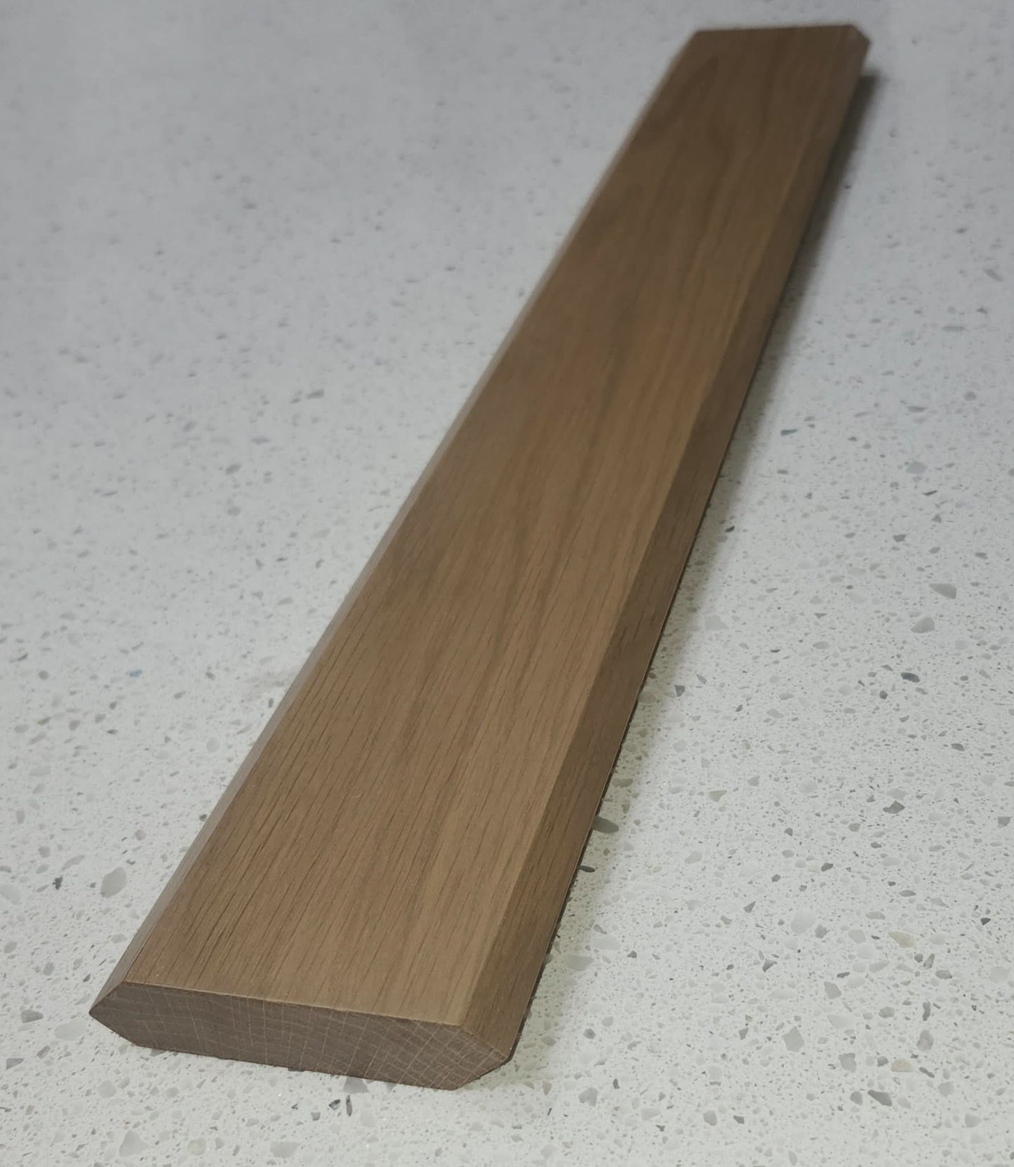 Natural white oak shaker crown molding RTA kitchen cabinet – angle view