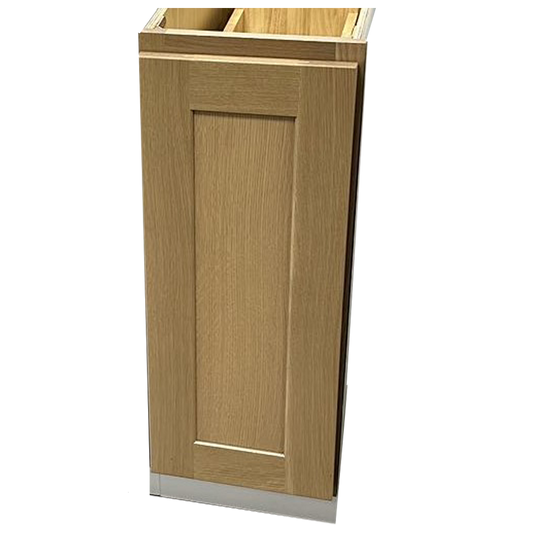 Natural Color 17ROS - Redondo White Oak Shaker 1-1/4" Overlay Spice Rack Pull Out Base Cabinet 6", 9" & 12" Wide