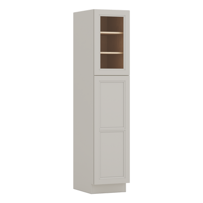 84" Tall Pantry 27LGDS Laguna Gray Double Shaker Glass Ready Cabinet Available 18", 24", 30"  & 36" Wide