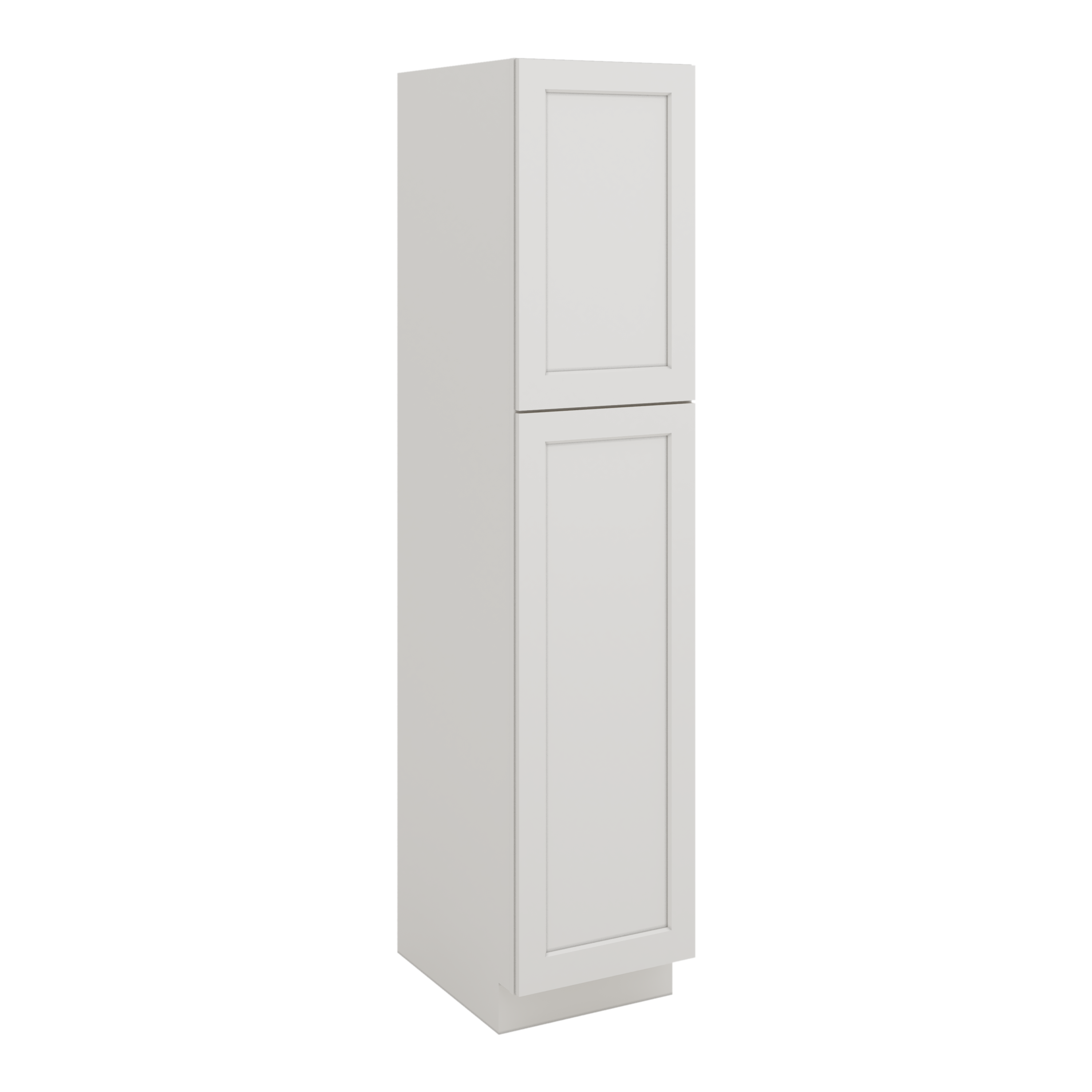 84" Tall Pantry ICE White Shaker 1-1/4" Overlay Cabinet Available 18", 24", 30"  & 36" Wide CWS/CWB