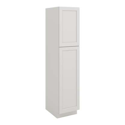 84" Tall Pantry ICE White Shaker 1-1/4" Overlay Cabinet Available 18", 24", 30"  & 36" Wide CWS/CWB
