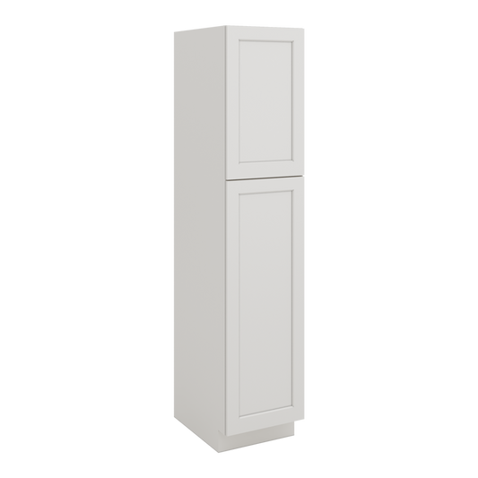 84" Tall Pantry ICE White Shaker 1-1/4" Overlay Cabinet Available 18", 24", 30"  & 36" Wide CWS/CWB
