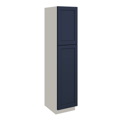 84" Tall Pantry 29NB Naval Blue Shaker 1-1/4" Overlay Cabinet Available 18", 24", 30"  & 36" Wide