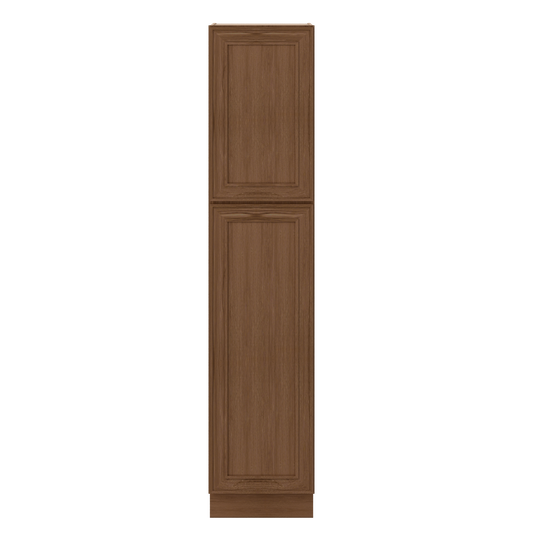 84" Tall Pantry 18", 24", 30" & 36" Wide Elegant Craftsman Mocha Shaker 1-1/4" Overlay Cabinet