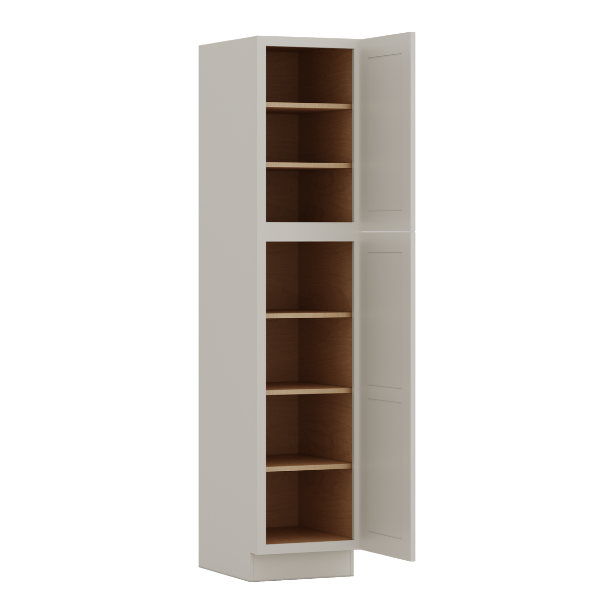 84" Tall Pantry 27LGDS Laguna Gray Double Shaker Cabinet Available 18", 24", 30"  & 36" Wide