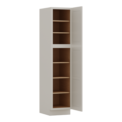 84" Tall Pantry 27LGDS Laguna Gray Double Shaker Cabinet Available 18", 24", 30"  & 36" Wide