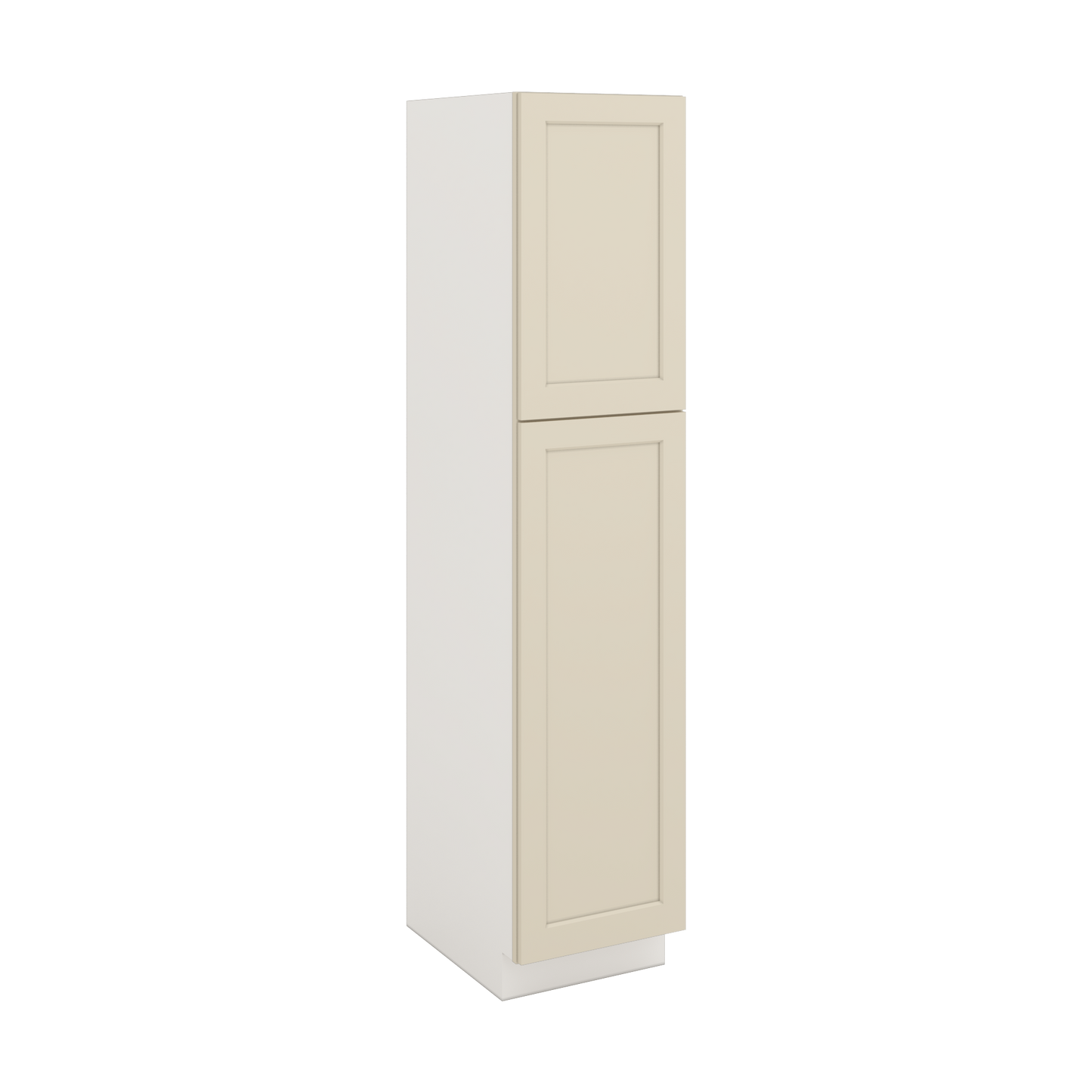 84" Tall Pantry Manhattan Cream Shaker 1-1/4" Overlay Cabinet Available 18", 24", 30"  & 36" Wide