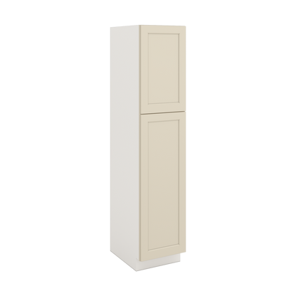 84" Tall Pantry Manhattan Cream Shaker 1-1/4" Overlay Cabinet Available 18", 24", 30"  & 36" Wide