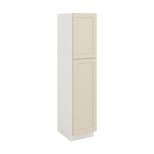 84" Tall Pantry Manhattan Cream Shaker 1-1/4" Overlay Cabinet Available 18", 24", 30"  & 36" Wide