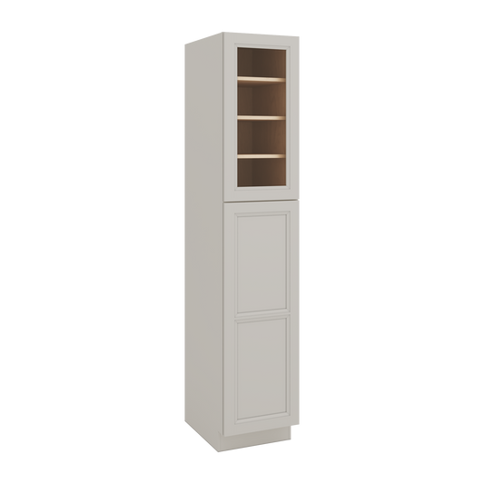 90" Tall Pantry 27LGDS Laguna Gray Double Shaker Glass Ready Cabinet 18", 24" & 30" Wide
