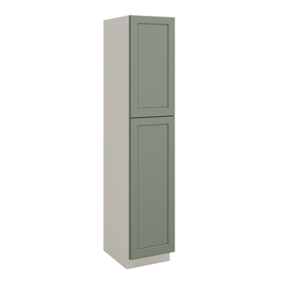 90" Tall Pantry Green Shaker 1-1/4" Overlay Cabinet 18", 24" & 30" Wide