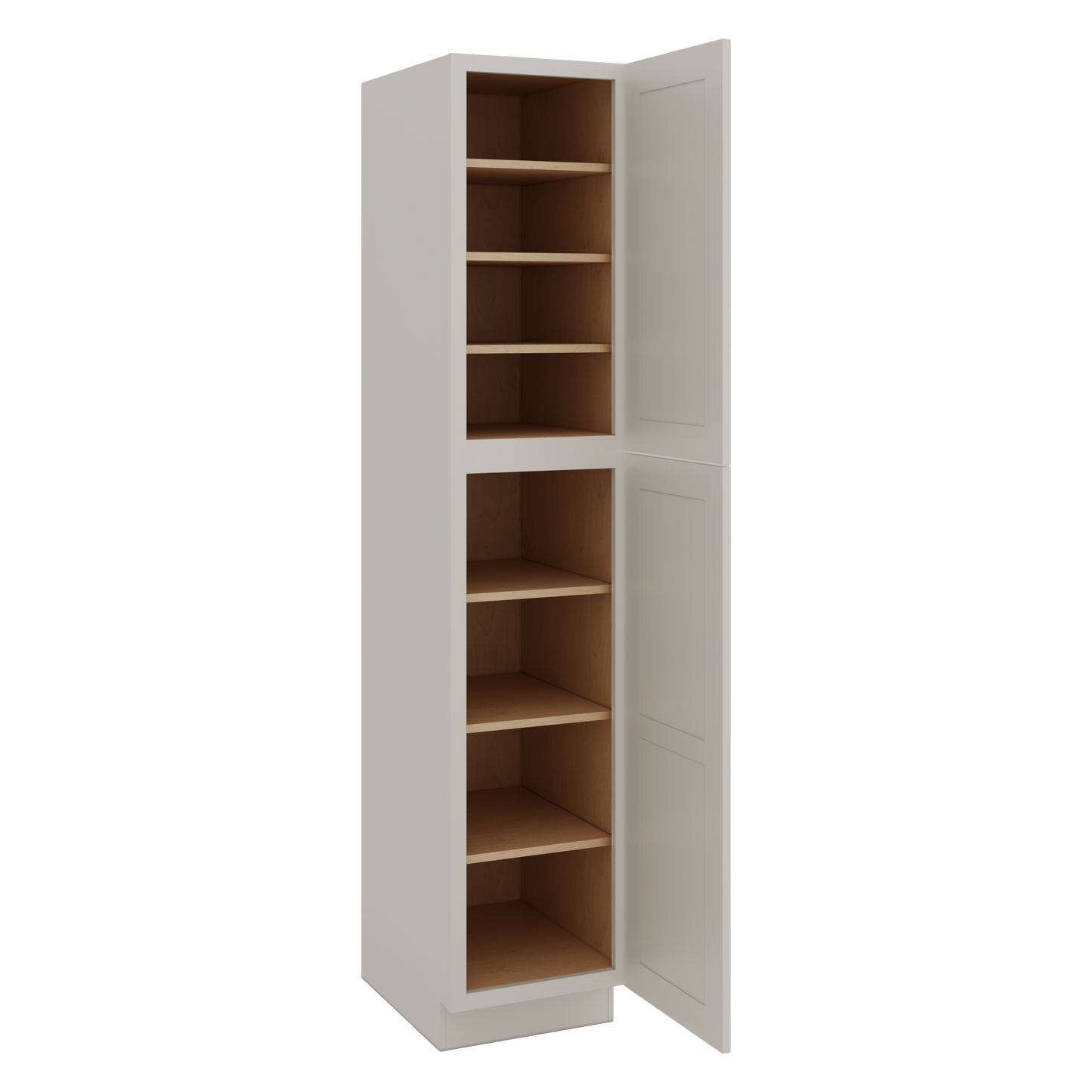 90" Tall Pantry 27LGDS Laguna Gray Double Shaker Cabinet 18", 24" & 30" Wide