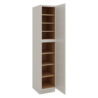 90" Tall Pantry 27LGDS Laguna Gray Double Shaker Cabinet 18", 24" & 30" Wide