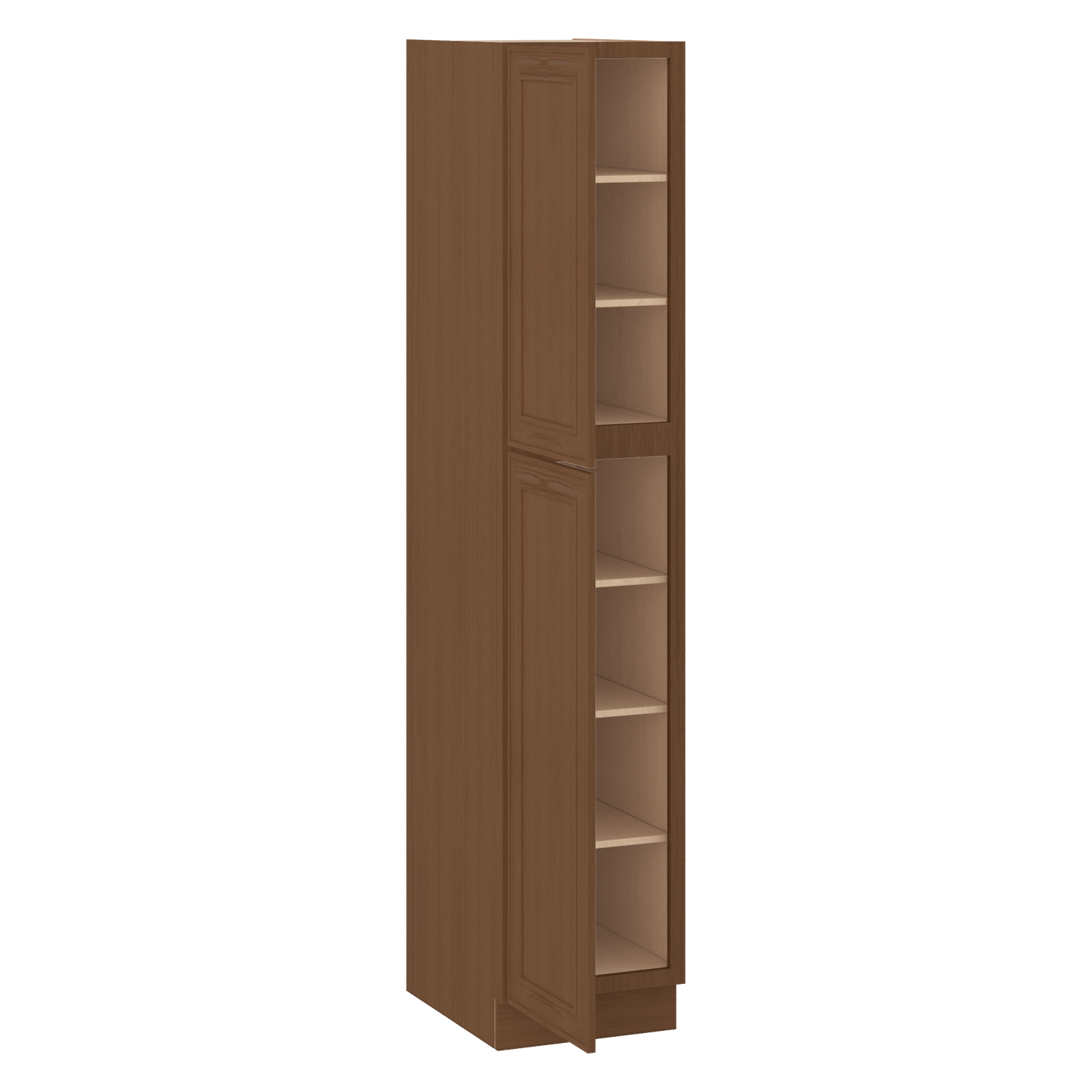 90" Tall Pantry 18", 24", 30" & 36" Wide Elegant Craftsman Mocha Shaker 1-1/4" Overlay Cabinet