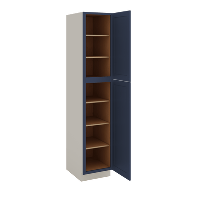 90" Tall Pantry 29NB Naval Blue Shaker 1-1/4" Overlay Cabinet 18", 24" & 30" Wide