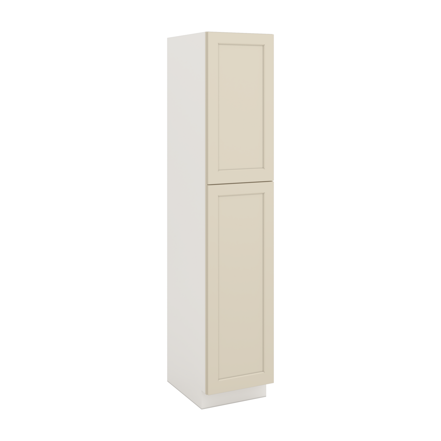 90" Tall Pantry Manhattan Cream Shaker 1-1/4" Overlay Cabinet 18", 24" & 30" Wide