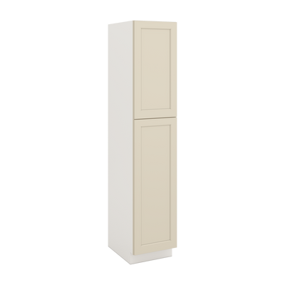 90" Tall Pantry Manhattan Cream Shaker 1-1/4" Overlay Cabinet 18", 24" & 30" Wide