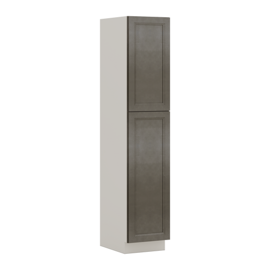 90" Tall Pantry Huntington Cinder Double Shaker Cabinet 18", 24" & 30" Wide
