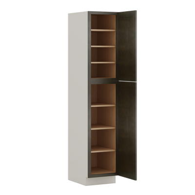 90" Tall Pantry Huntington Cinder Double Shaker Cabinet 18", 24" & 30" Wide