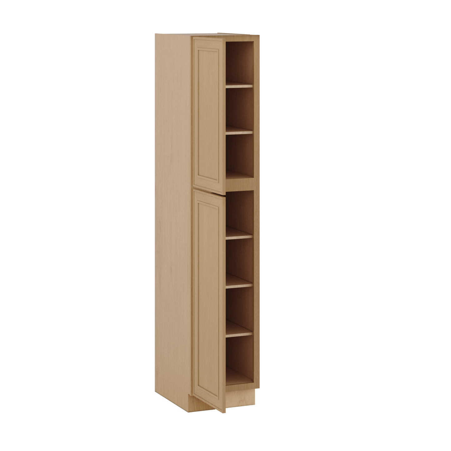 90" Tall Pantry 18", 24", 30" & 36" Wide Elegant Oak Craftsman Shaker 1-1/4" Overlay Cabinet