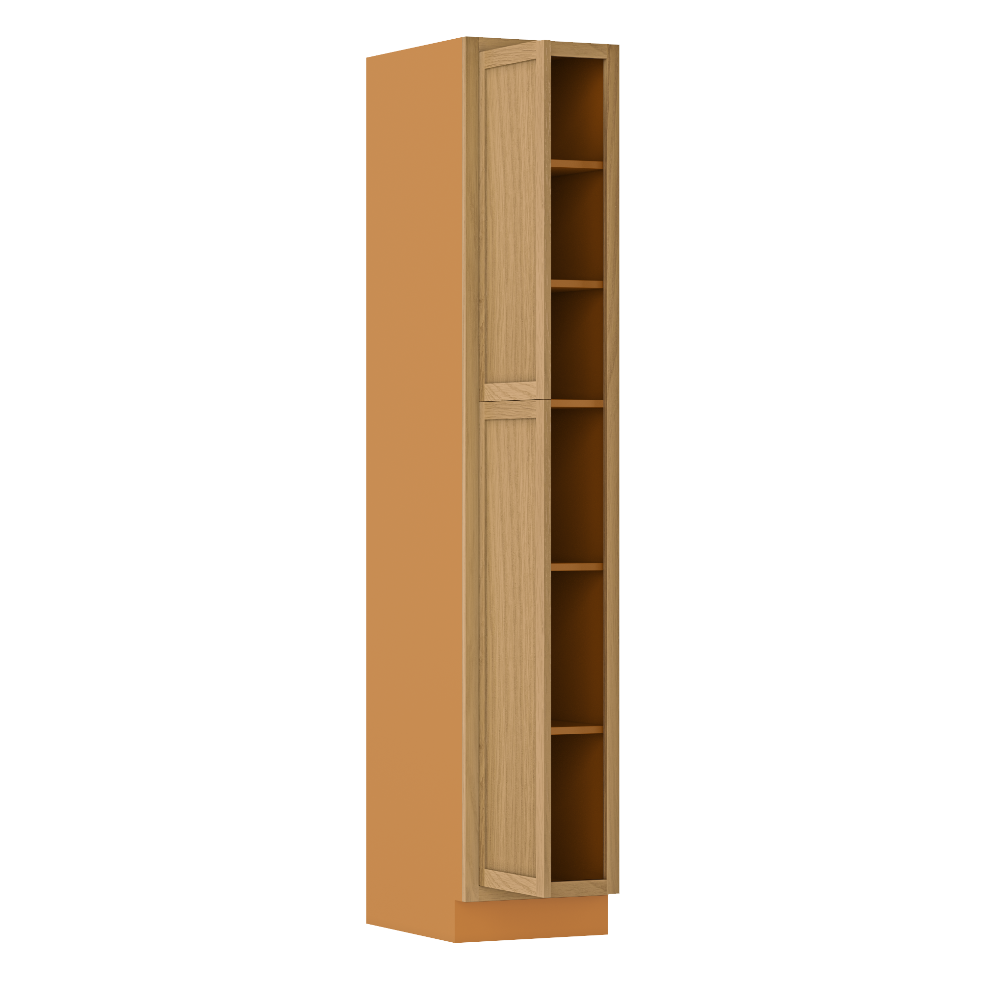 Pantry White Oak Inset Shaker Cabinet 84