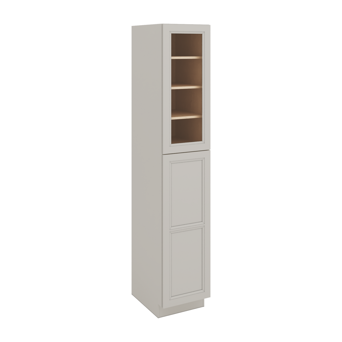 96" Tall Pantry 27LGDS Laguna Gray Double Shaker Glass Ready Cabinet 18", 24" & 30" Wide