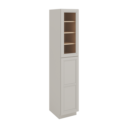 96" Tall Pantry 27LGDS Laguna Gray Double Shaker Glass Ready Cabinet 18", 24" & 30" Wide