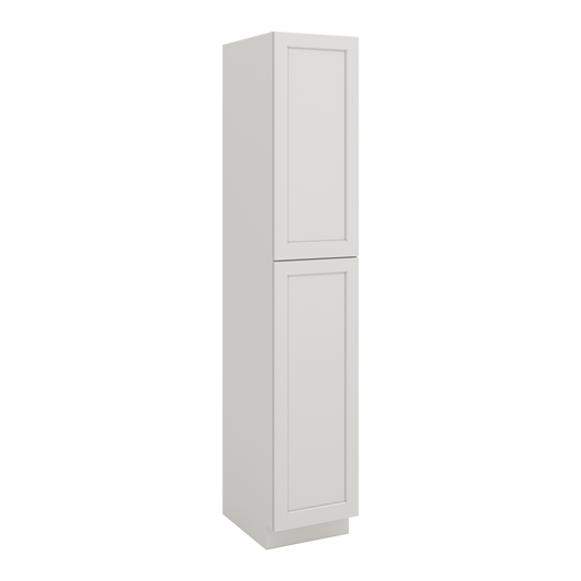 96" Tall Pantry ICE White Shaker 1-1/4" Overlay Cabinet 18", 24" & 30" Wide CWS/CWB