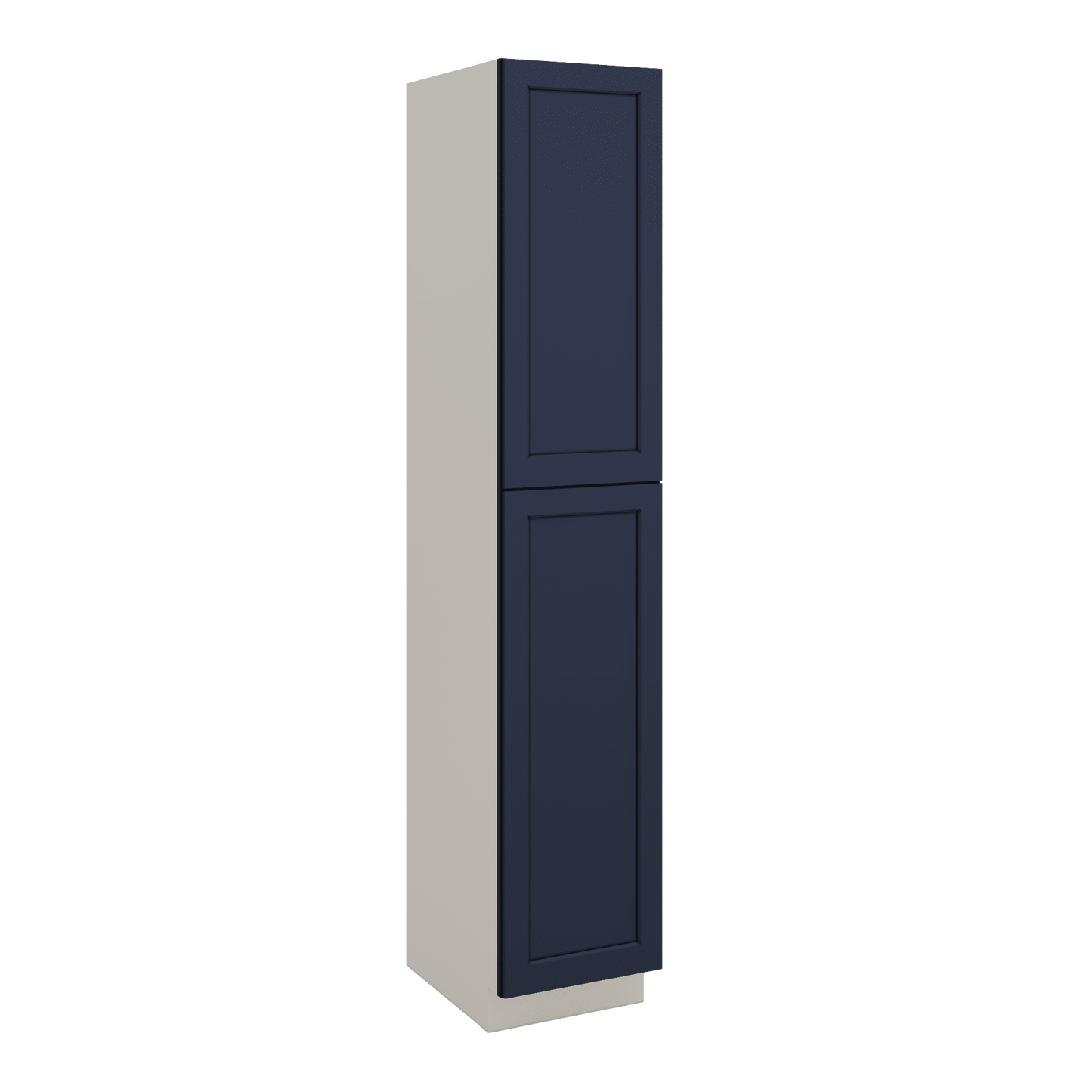 96" Tall Pantry NB29 Naval Blue Shaker 1-1/4" Overlay Cabinet 18", 24" & 30" Wide