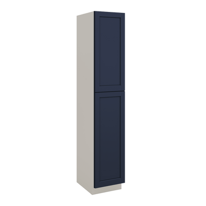 96" Tall Pantry NB29 Naval Blue Shaker 1-1/4" Overlay Cabinet 18", 24" & 30" Wide