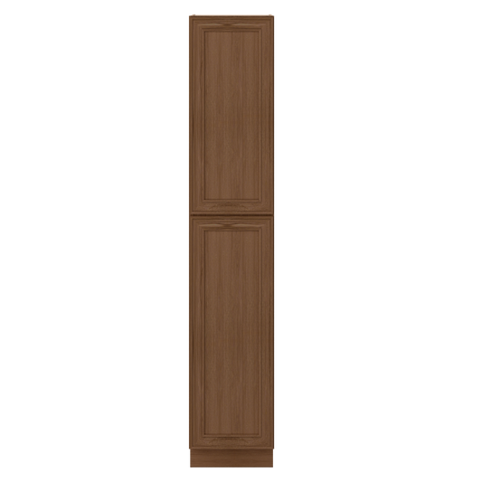 96" Tall Pantry Elegant Craftsman Mocha Shaker 1-1/4" Overlay Cabinet 18", 24" & 30" Wide