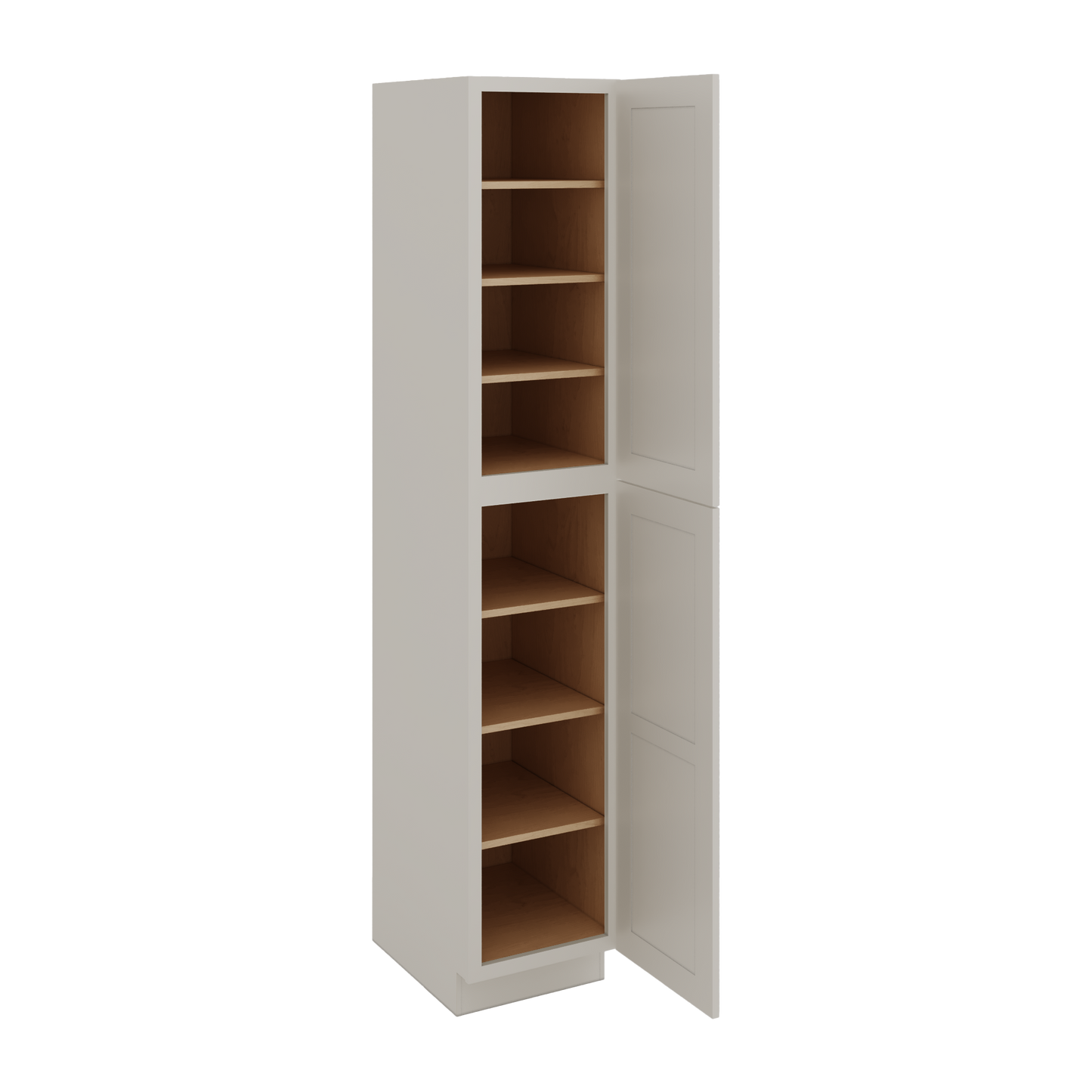 96" Tall Pantry 27LGDS Laguna Gray Double Shaker Cabinet 18", 24" & 30" Wide
