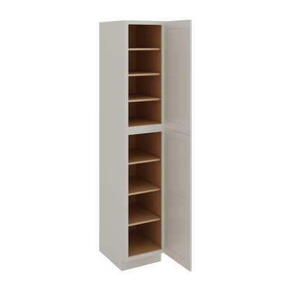 96" Tall Pantry 27LGDS Laguna Gray Double Shaker Cabinet 18", 24" & 30" Wide