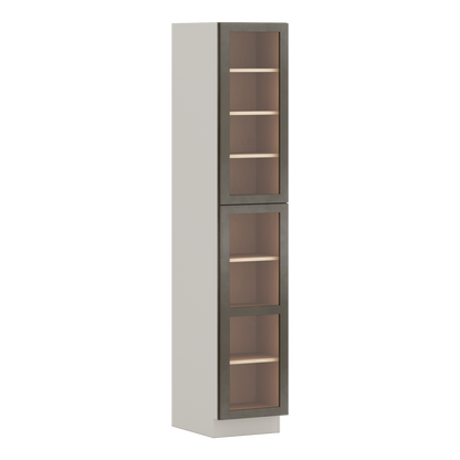 96" Tall Pantry Huntington Cinder Double Shaker Glass Ready Wall Cabinet 18", 24" & 30" Wide