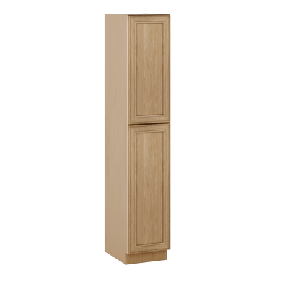 96" Tall Pantry Elegant Oak Craftsman Shaker 1-1/4" Overlay Cabinet 18", 24" & 30" Wide
