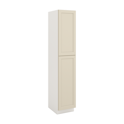 96" Tall Pantry Manhattan Cream Shaker 1-1/4" Overlay Cabinet 18", 24" & 30" Wide