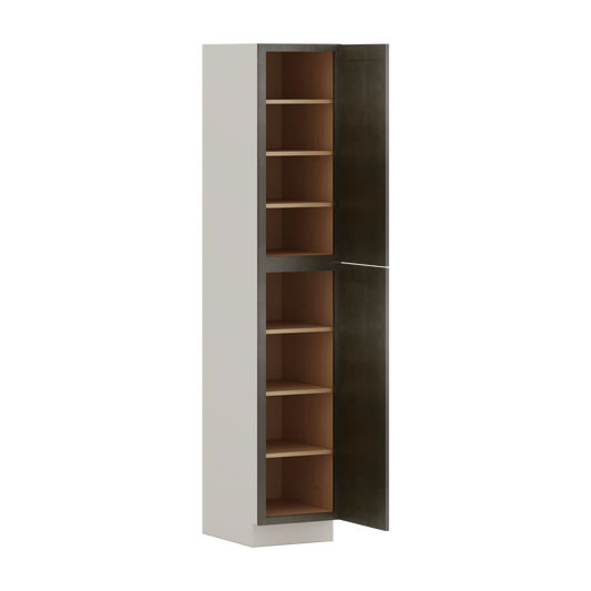 96" Tall Pantry Huntington Cinder Double Shaker Cabinet 18", 24" & 30" Wide