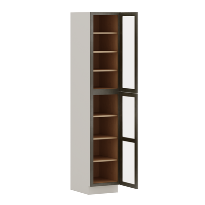 96" Tall Pantry Huntington Cinder Double Shaker Glass Ready Wall Cabinet 18", 24" & 30" Wide